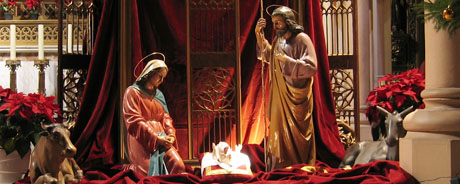 Foto de Navidad con el misterio en la Iglesia