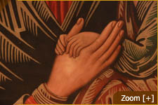 Icono manos Jesús en las de la Virgen